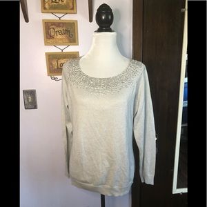 Chico’s blingy light gray sweater